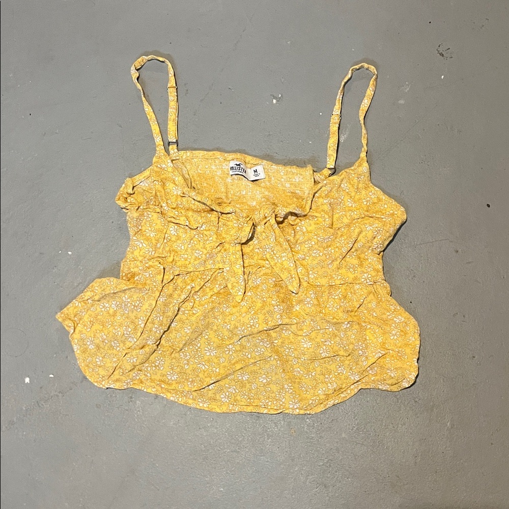 Hollister Yellow Floral Crop Top